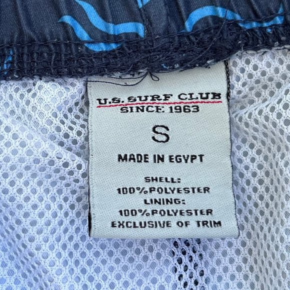 Men's U.S. Surf Club Shark Swim Trunks Shorts Sz Small Y2K Surfer Beach - Picture 2 of 3